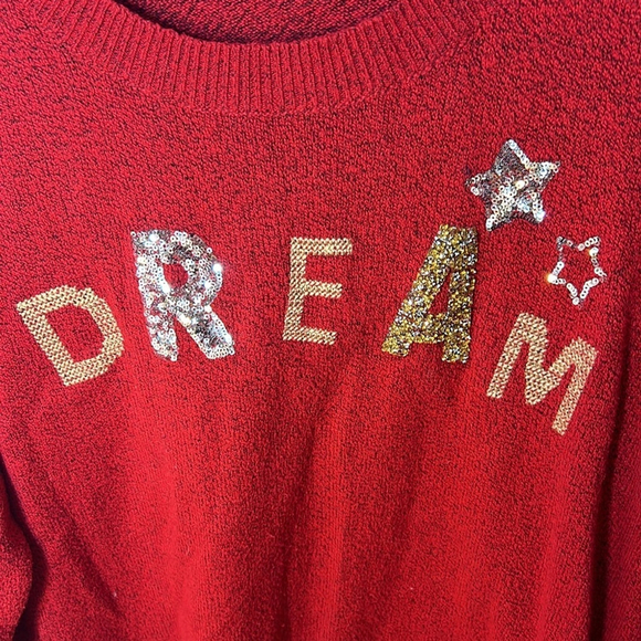 D/C jeans size 1x red “Dream” pull over sweater - Picture 3 of 5